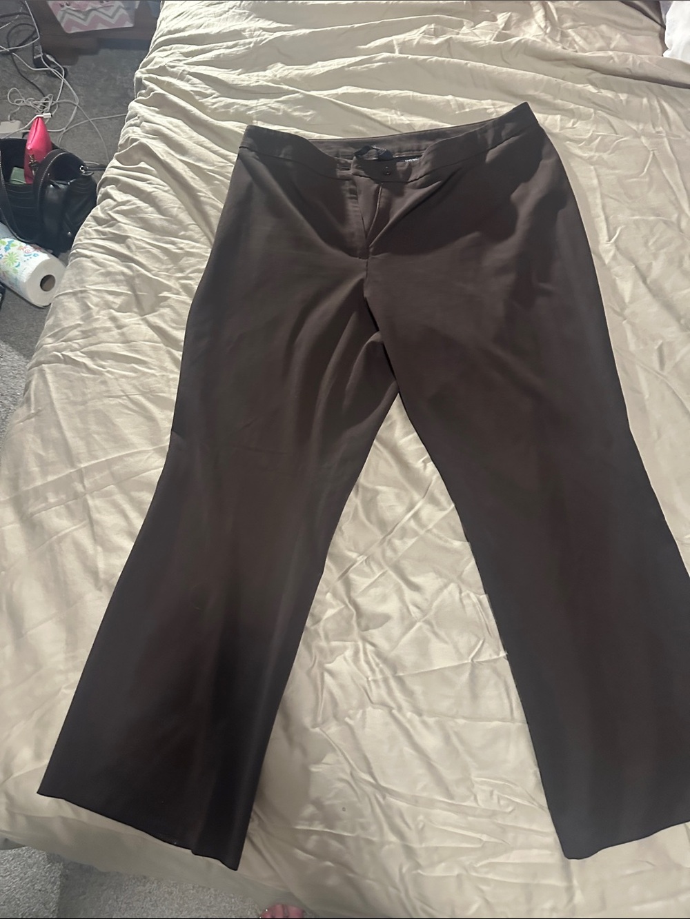 Jones New York Dark Brown Boot-Cut Dress Pants